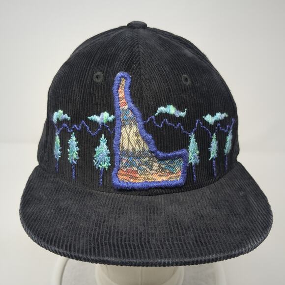 Idaho Patch Snapback Hat Black One Size Adjustable Corduroy Decky - Picture 2 of 9
